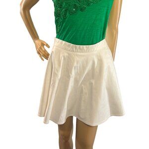 (6 for $25) Shein Faux Leather Skater Skirt in‎ White Size Small